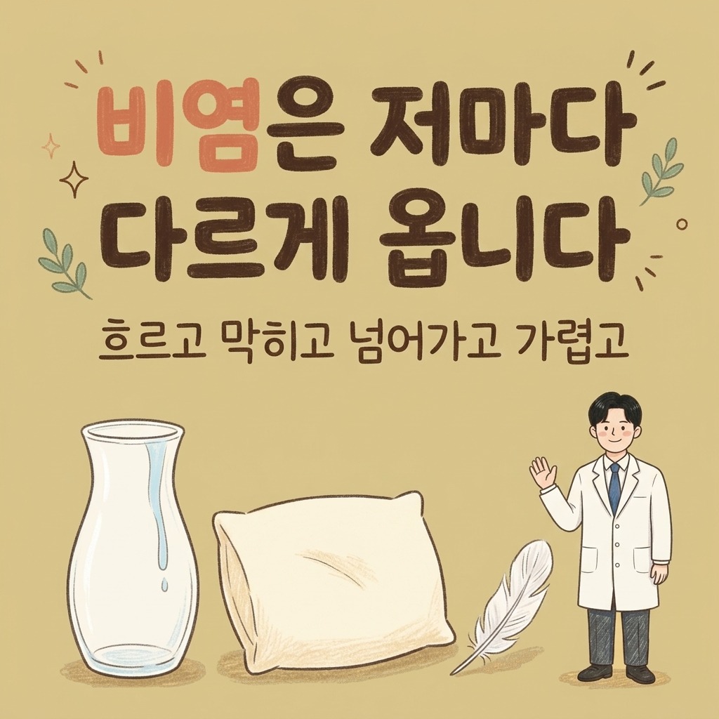 콧물, 코막힘, 재채기 — 비염은 저마다 다르게 나타납니다