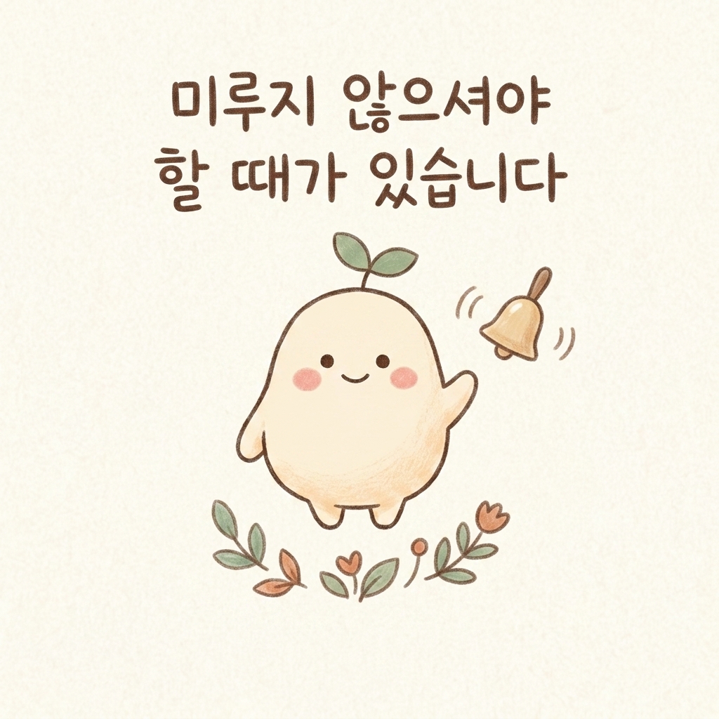 미루지 말아야 할 복통 신호를 알리는 손그림 일러스트