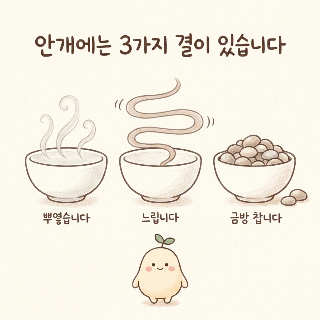 브레인포그의 3가지 결을 나누어 그린 손그림 일러스트
