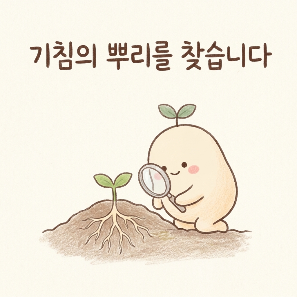 만성 기침이 시작되는 곳을 찾는 모습을 표현한 손그림 일러스트