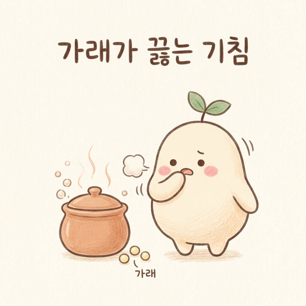 가래가 끓어 뱉어야 개운한 기침을 그린 손그림 일러스트