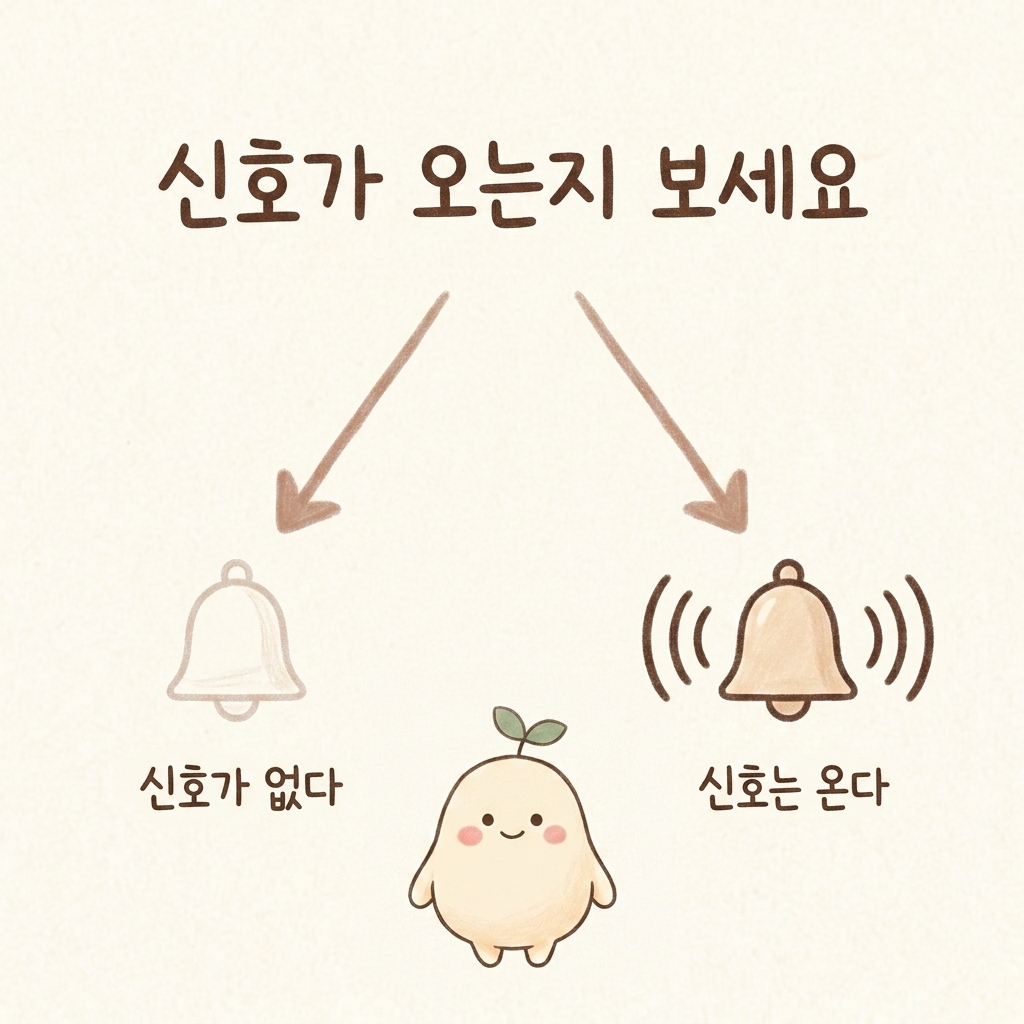 변의 유무로 변비 유형을 나누는 기준을 그린 손그림 일러스트