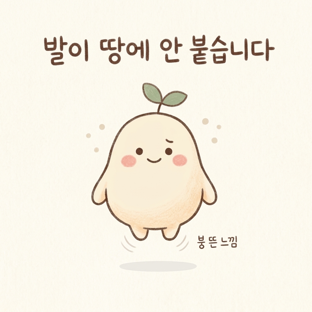 아찔하고 붕 뜬 어지럼을 표현한 손그림 일러스트