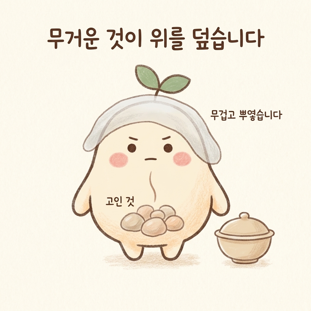 담이 껴서 머리가 무겁고 뿌연 어지럼을 그린 손그림 일러스트