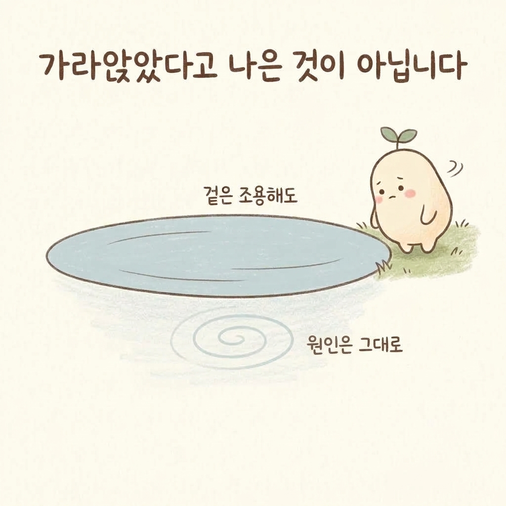 어지럼을 오래 두었을 때 생기는 일들을 표현한 손그림 일러스트