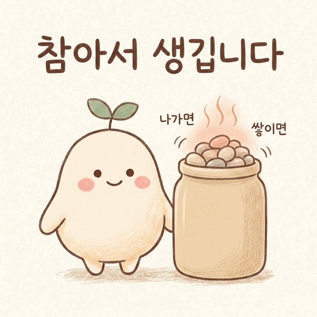 화를 참는 것이 쌓이는 과정을 표현한 손그림 일러스트