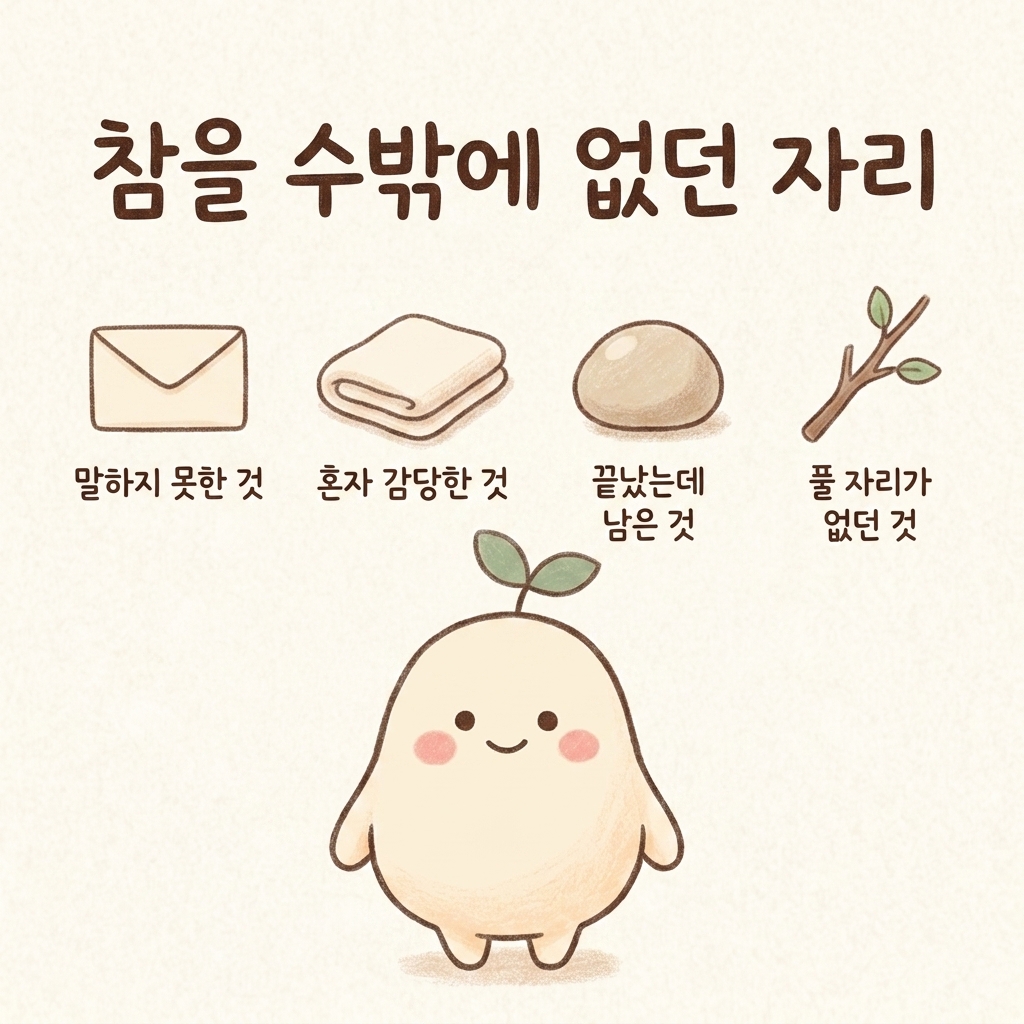 화병이 잘 생기는 상황을 정리한 손그림 일러스트