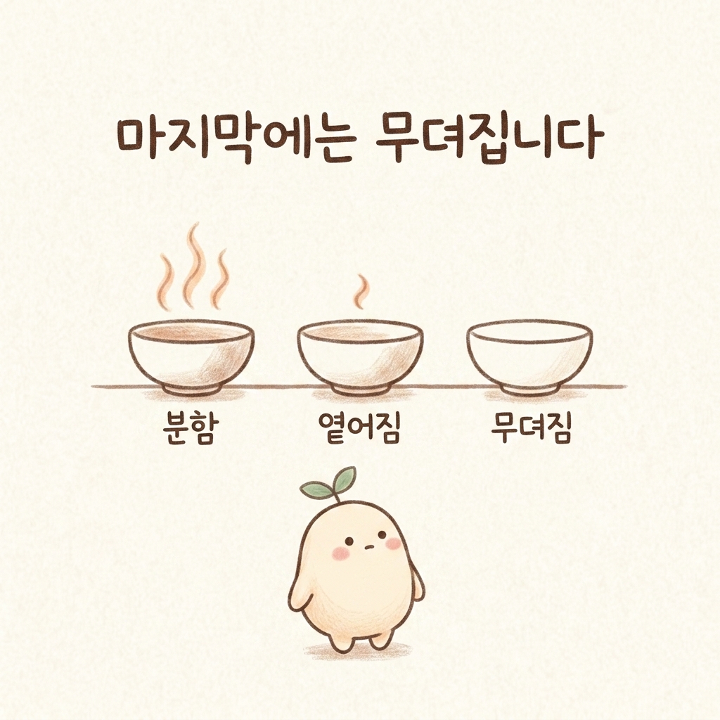 오래된 화병으로 감정이 무뎌지는 상태를 표현한 손그림 일러스트