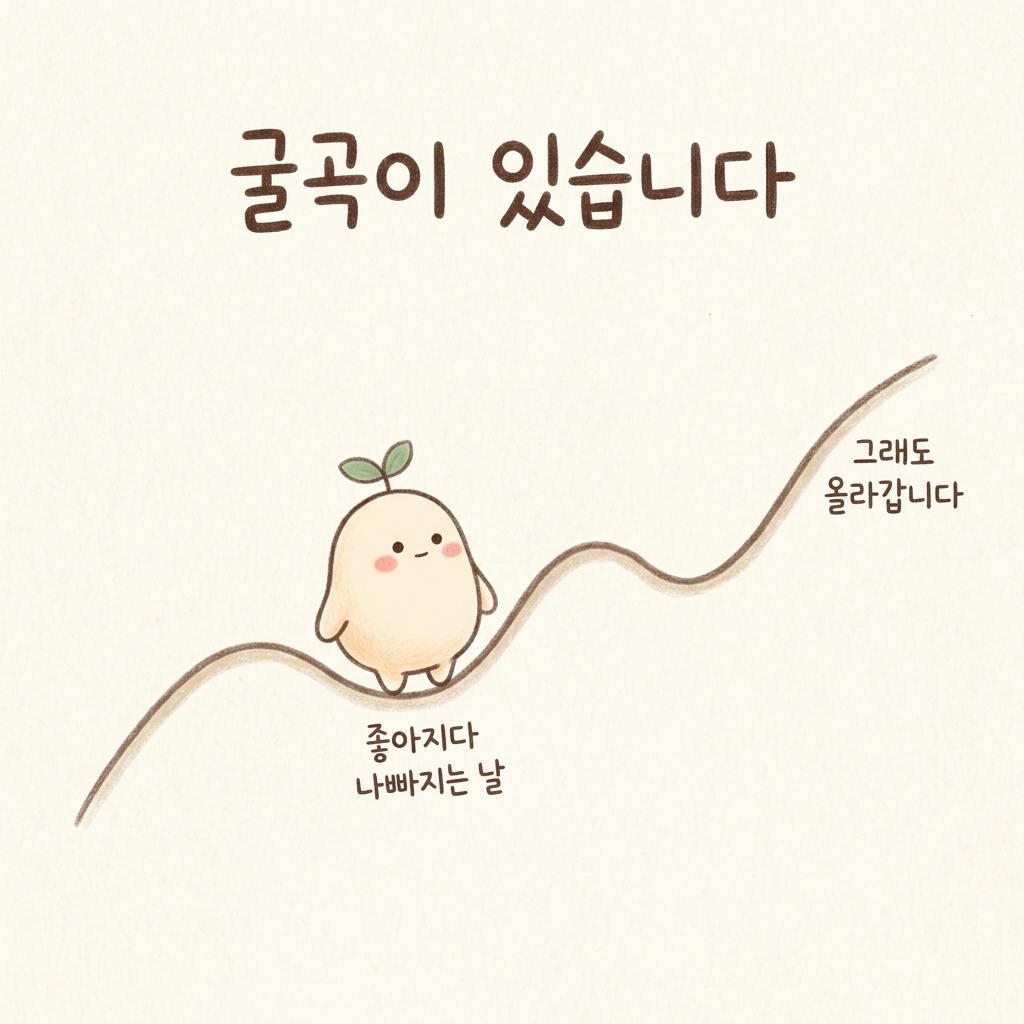 치료 기간의 흐름을 표현한 손그림 일러스트