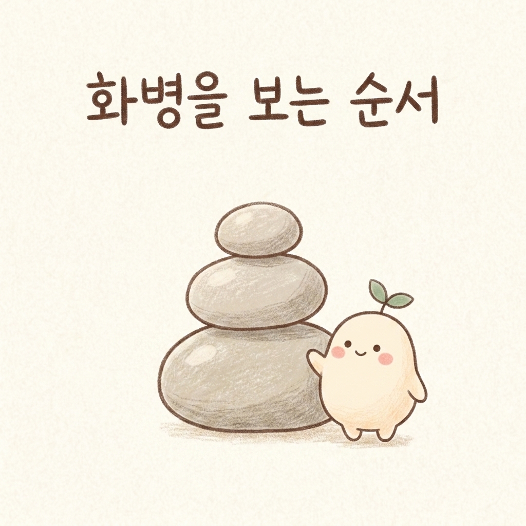 화병 치료의 순서를 설명하는 손그림 일러스트
