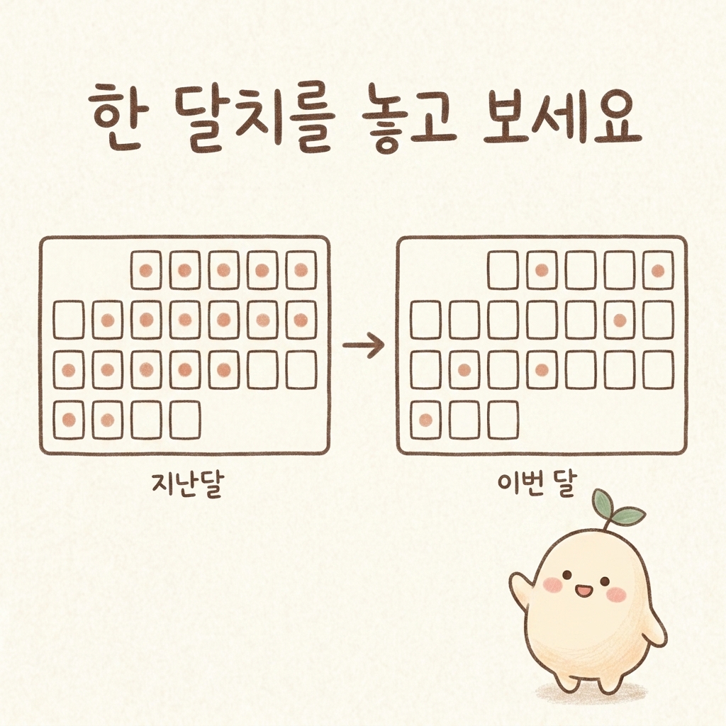 오르내리면서도 전체적으로 나아지는 흐름을 그린 손그림 일러스트