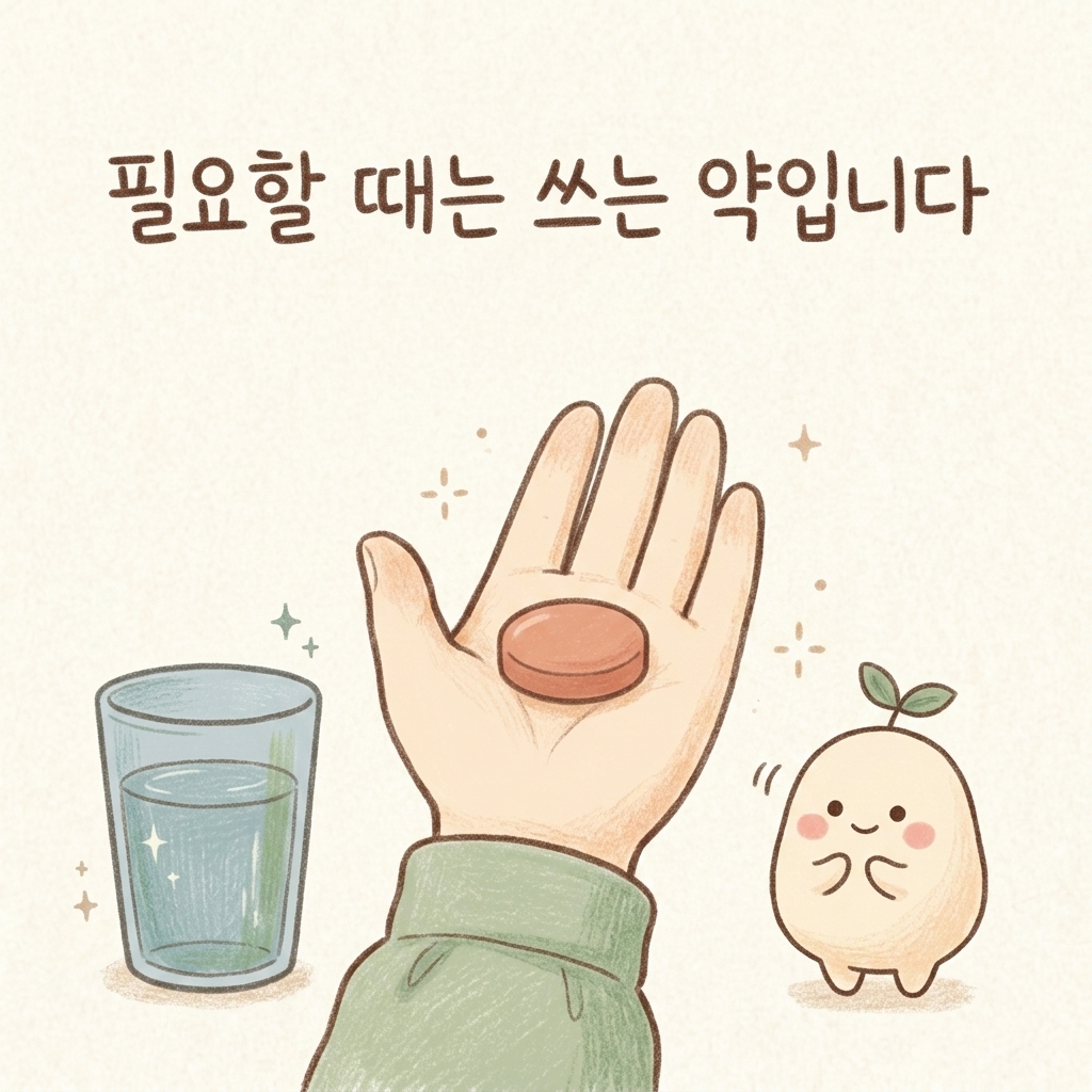수면제가 필요한 상황을 설명하는 손그림 일러스트
